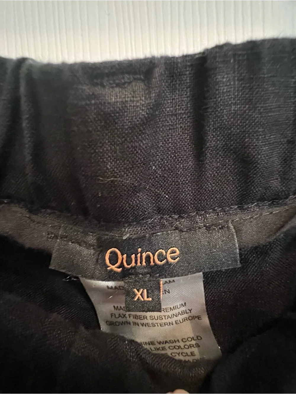 Quince 100% European Linen Pants Womens XL Black Pull On Beach Coastal Preppy